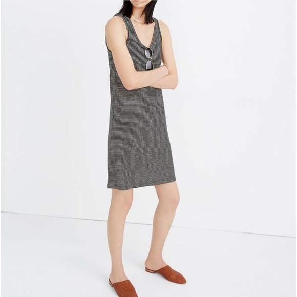 Madewell Striped Scoopneck Knit Dress - size Large. B2 - Picture 1 of 6